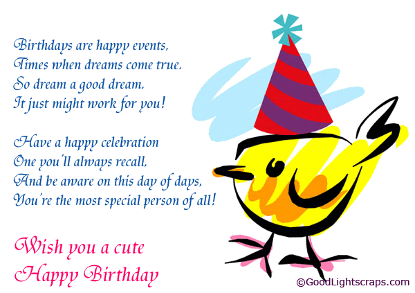 Cute Happy Birthday Scraps, images for Orkut, Myspace, hi5