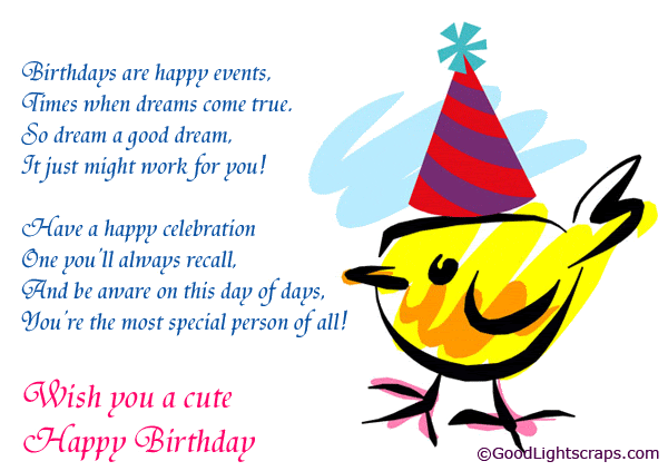 Cute Happy Birthday Scraps, Graphics for Orkut, Myspace