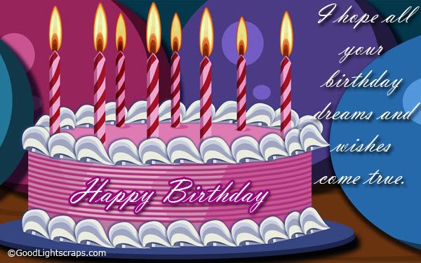 A Beautiful Birthday Card with nice looking birthday cake with candles with 