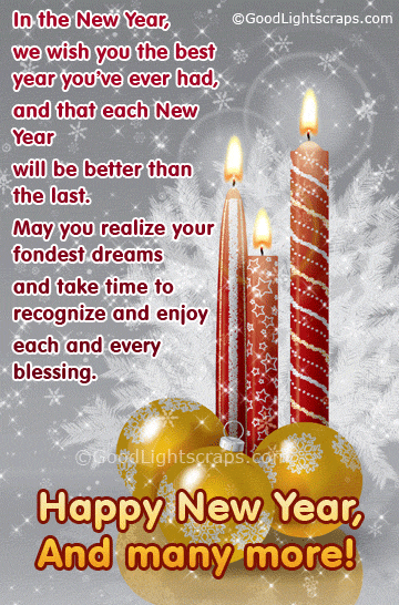 Happy new year wishes, scraps, comments and greetings