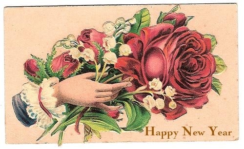 New year Vintage Cards, Scraps, happy new year wishes