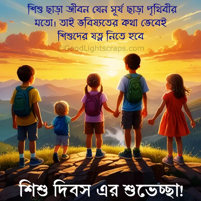 Childrens day quotes with image in bengali