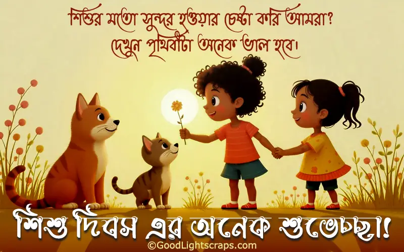 Childrens day quotes with image in bengali