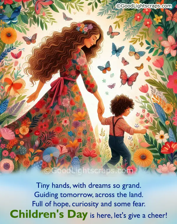 Childrens day image with short poem in hindi
