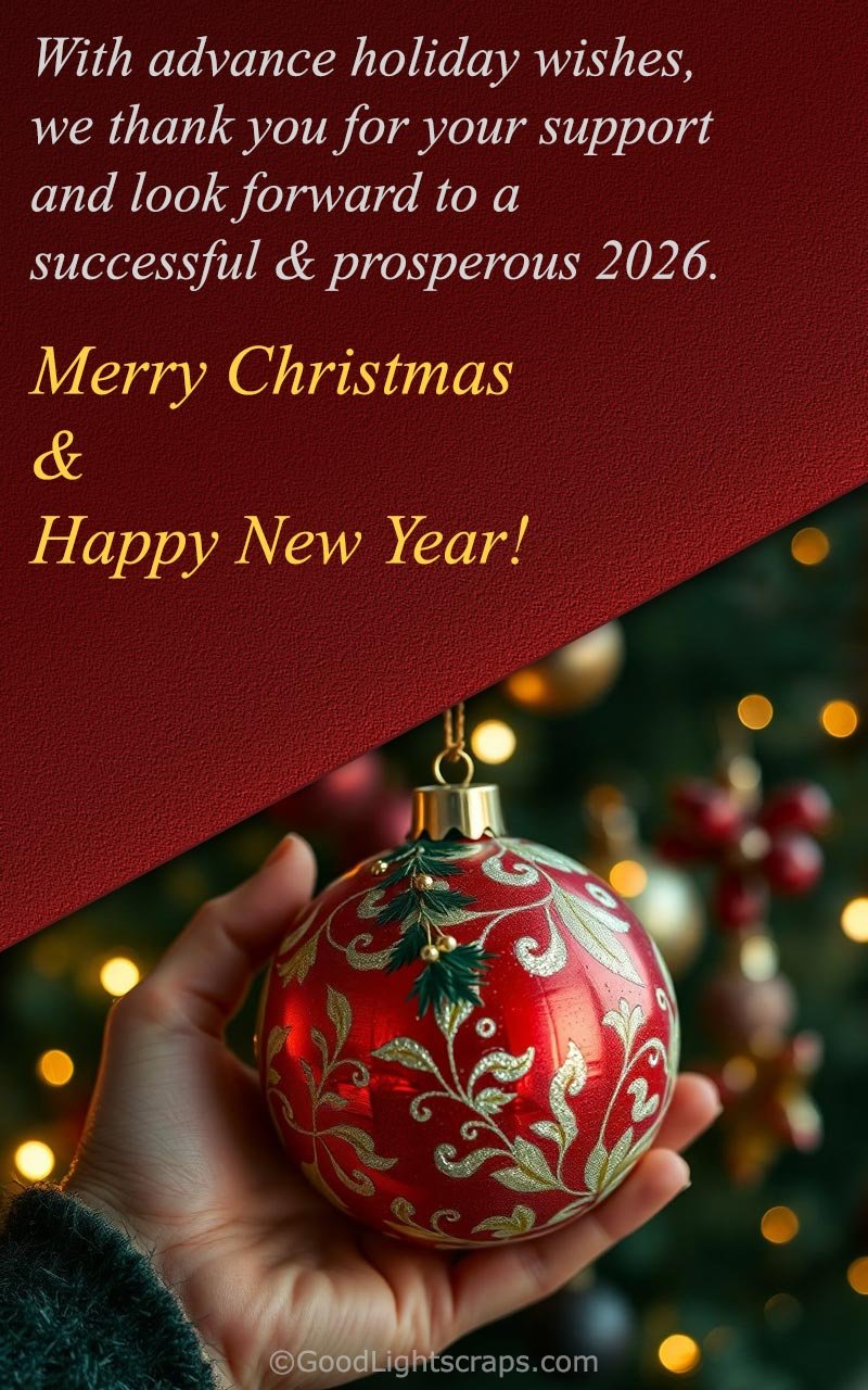 a dark red and maroon color formal professional and corporate advance christmas and new year greeting card for online sharing with your coworkers and colleagues