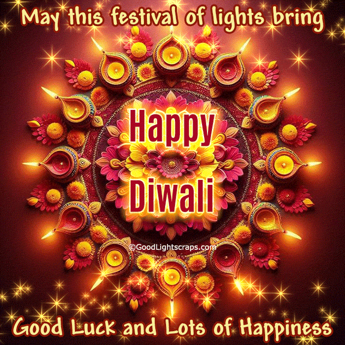 a beautiful diwali background with animated rangoli pattern and diya gaphics with a greeting message 'Glow brighter than a thousand diyas - it’s your time to shine! Shubh Deepavali!' 
