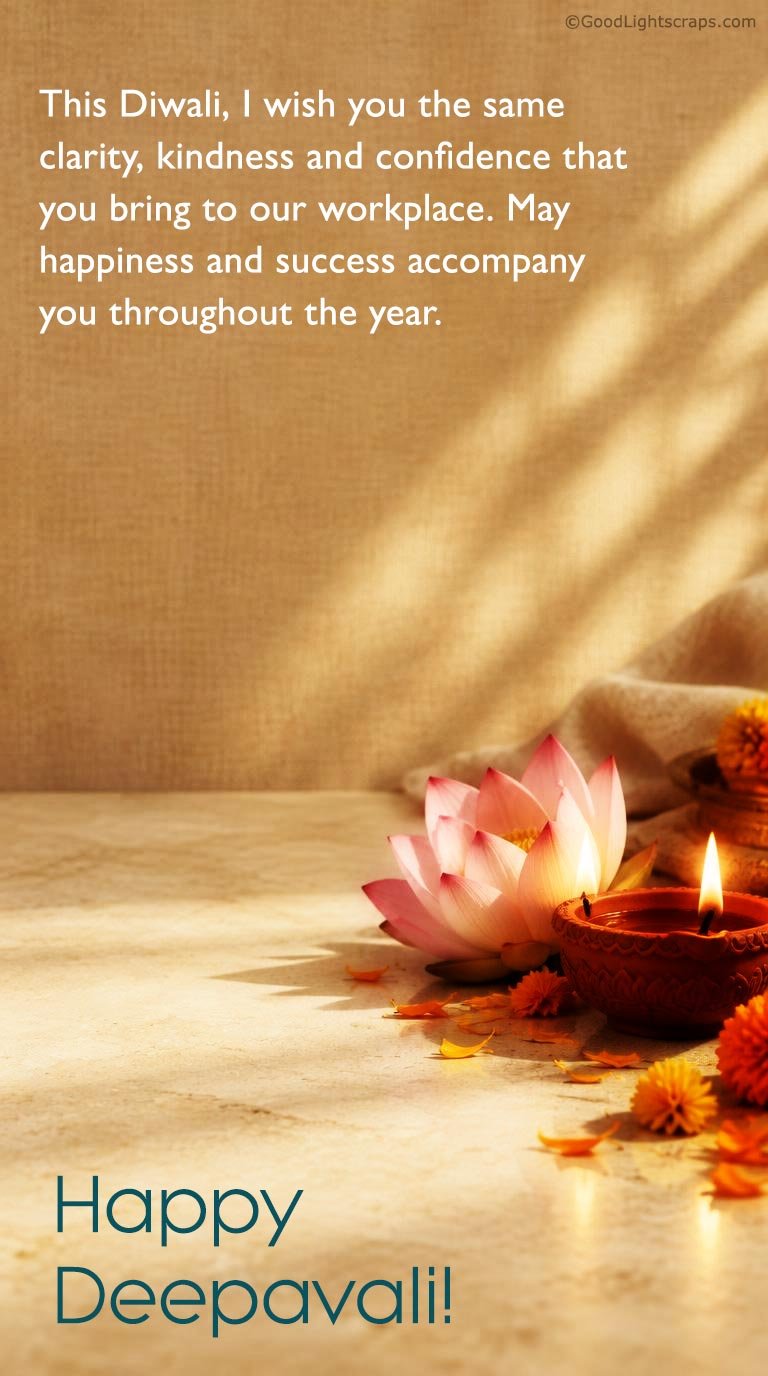 Happy Deepavali greeting image wishing happiness and success to Boss