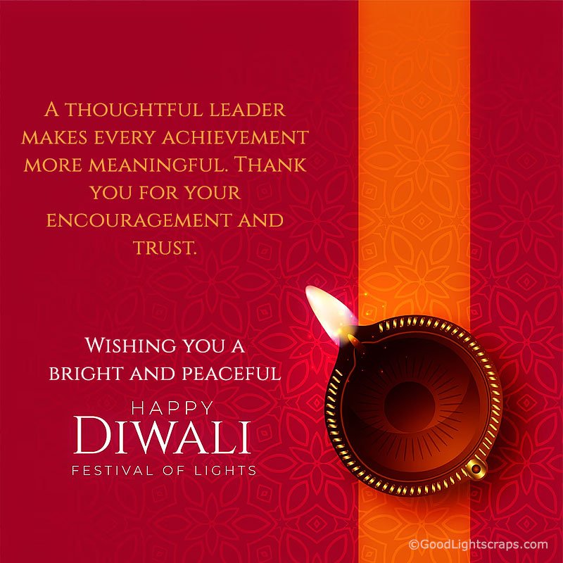 Professional Thank you card to Boss/team-leader/manager for Diwali Festival