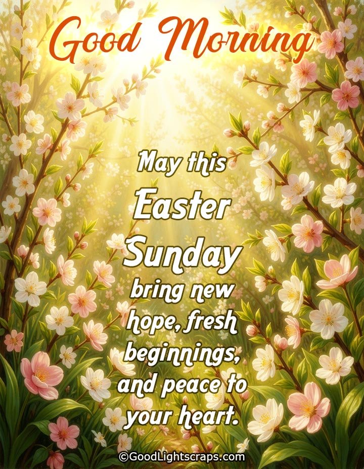 A floral Easter good morning greeting image wish
