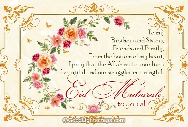 Eid Mubarak greetings to everyone