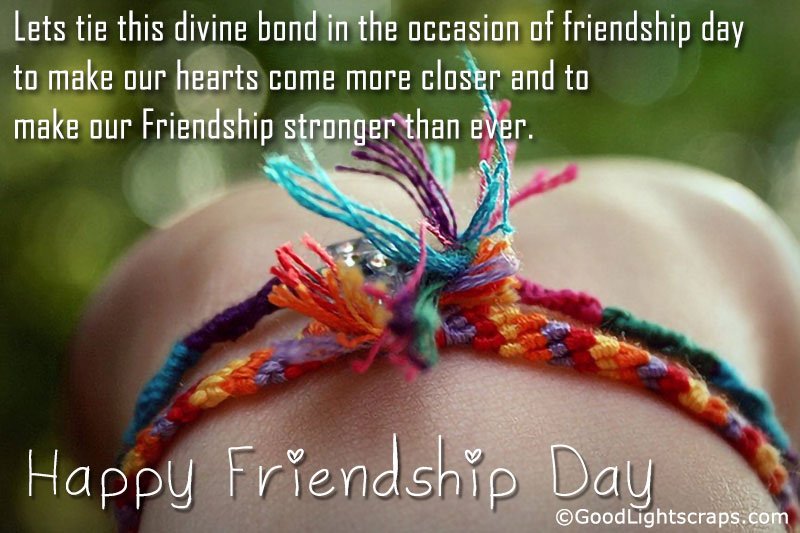 A friendship day message for best friend with a friendship band picture