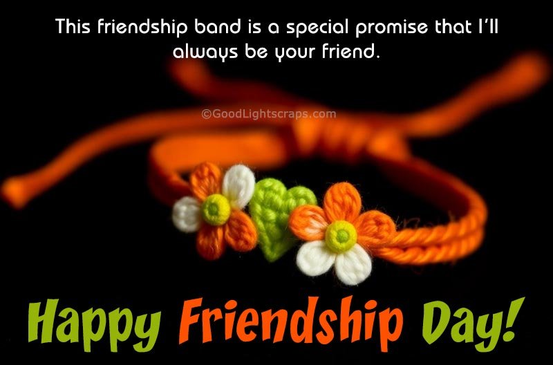 A beautiful floral friendship band with text message 'This friendship band is a special promise that I’ll always be your friend.' 