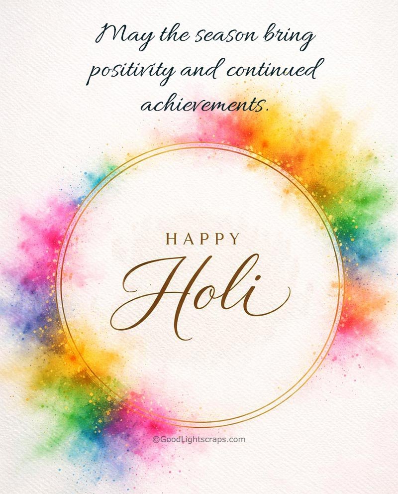 a corporate and professional holi greeting card for boss with formal message in english