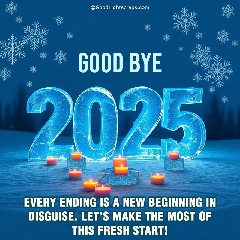 a frosted text Goodbye 2025