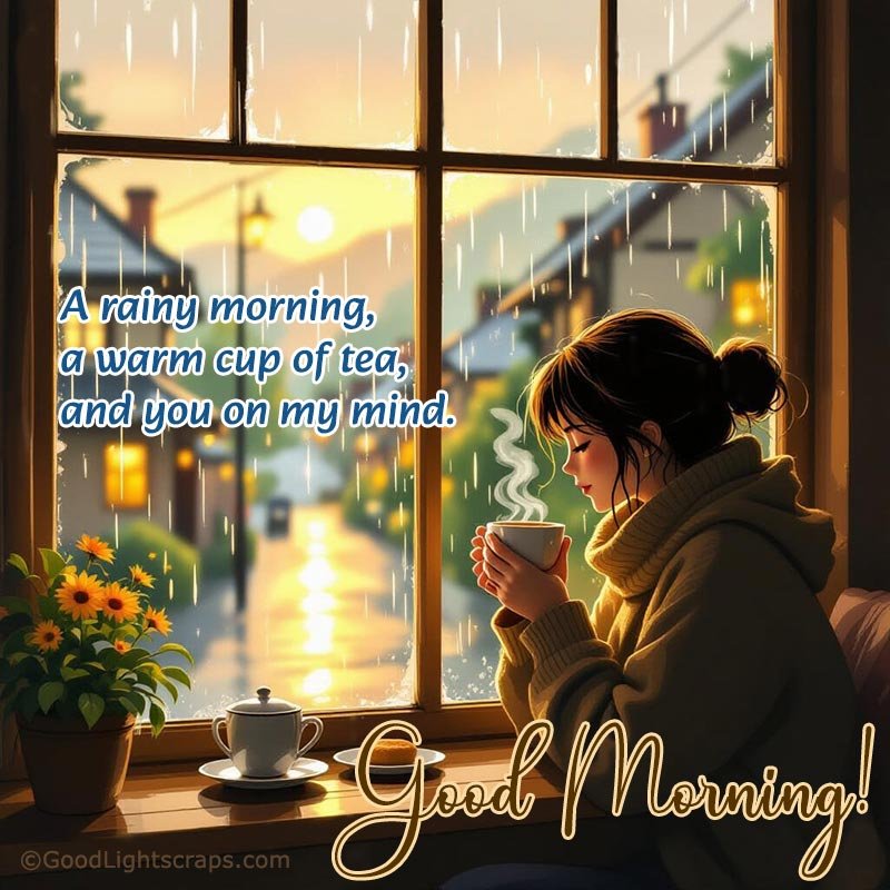 A rainy morning, a warm cup of tea, and you on my mind. Good Morning!