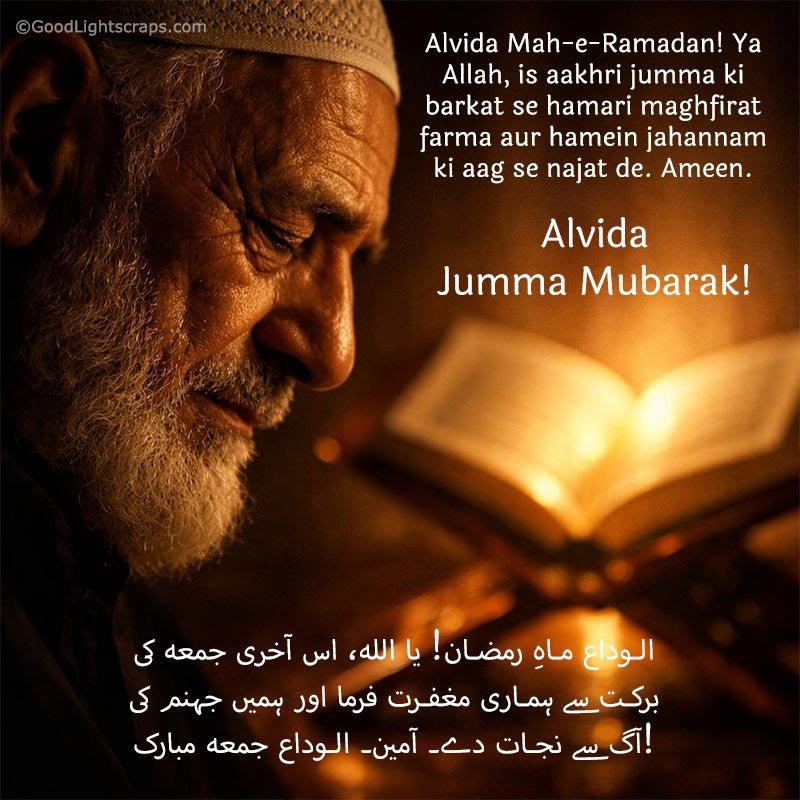 Alvida Jumma Mubarak wish and messages in urdu -  A prayer to allah the almighty, a dua for on Aakhri Jumma of Ramzan