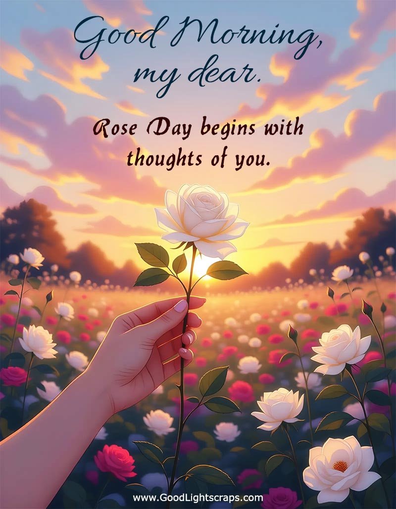 Good Morning, my dear. Rose Day begins with thoughts of you.