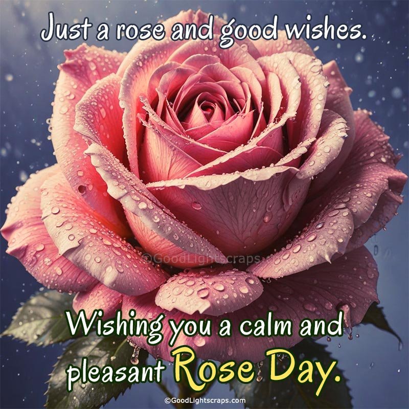 Just a rose and good wishes. Wishing you a calm and pleasant Rose Day.