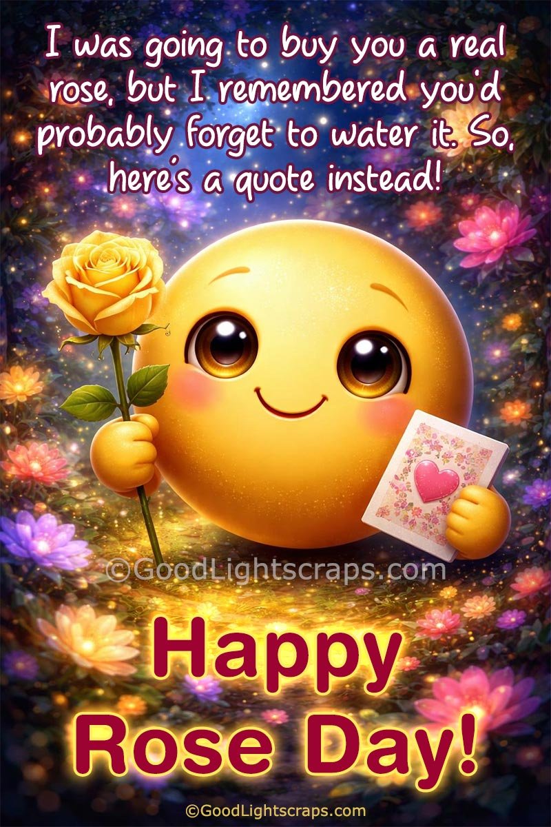 A magical and funny friendship message wish on Rose Day