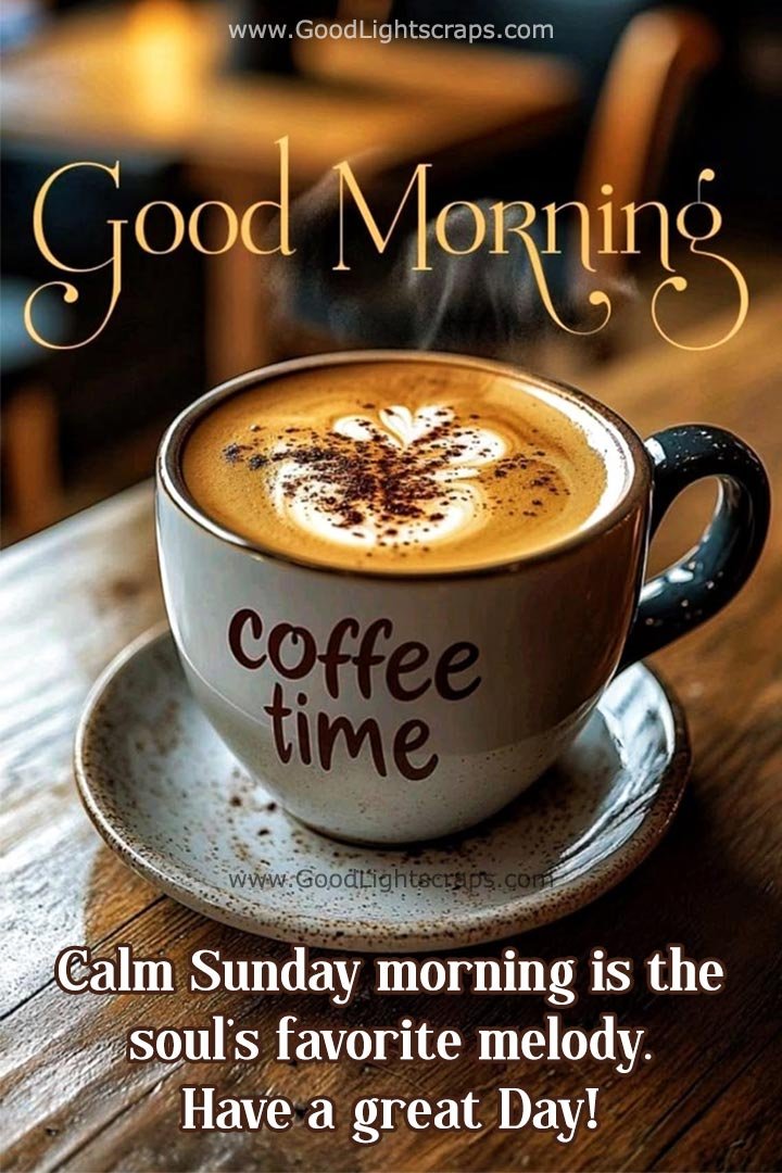 beautiful good morning image with peaceful sunday blessing message
