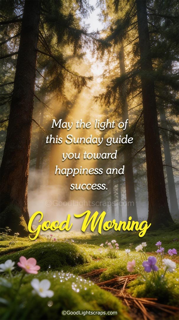 beautiful good morning image with peaceful sunday blessing message