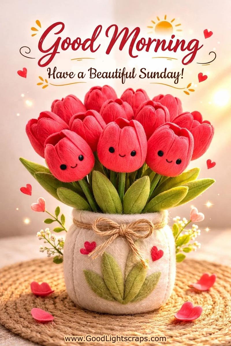 a floral sunday good morning image greeting card