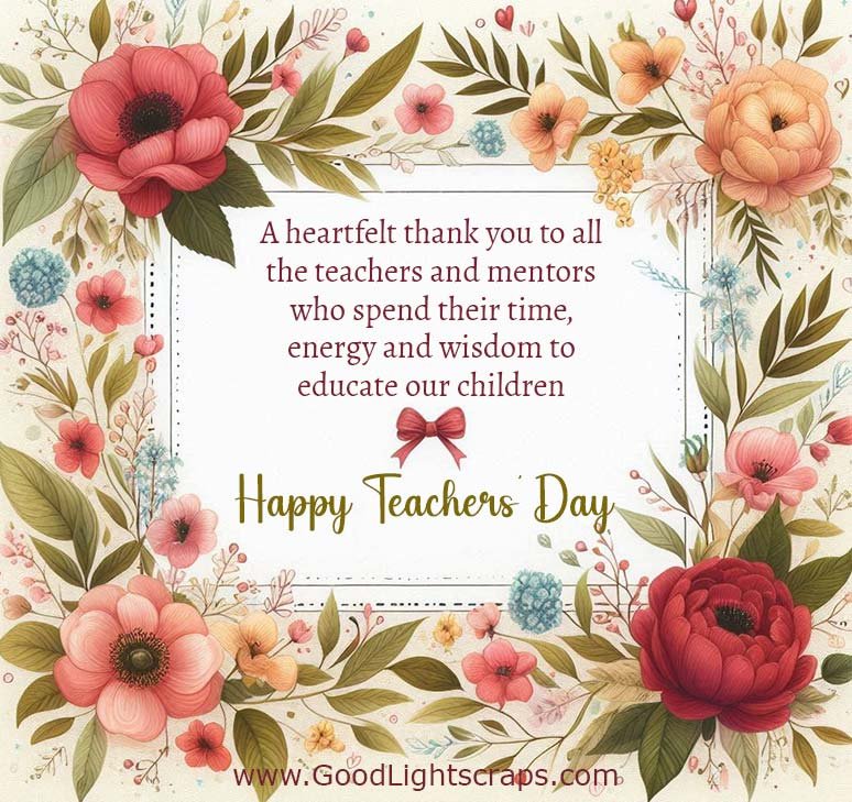 a Teachers Day thank you card message