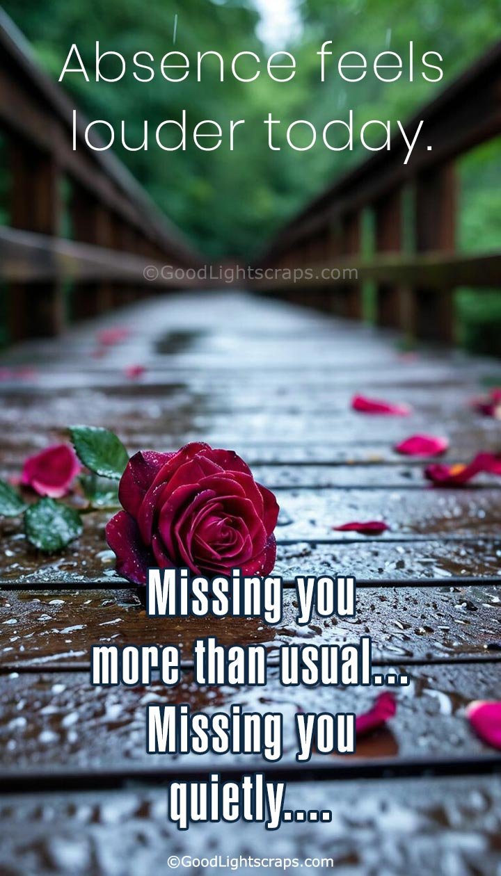 An empty bed with a rose, with a message 'Its not the same without you here.'